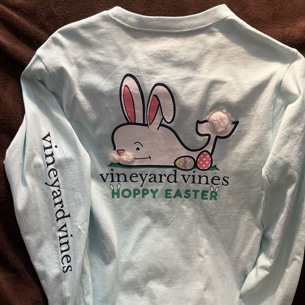 Vineyard Vines 'Hoppy Easter' Bunny Boys Long Sleeve Tee -  Aqua Size L (16) NWT